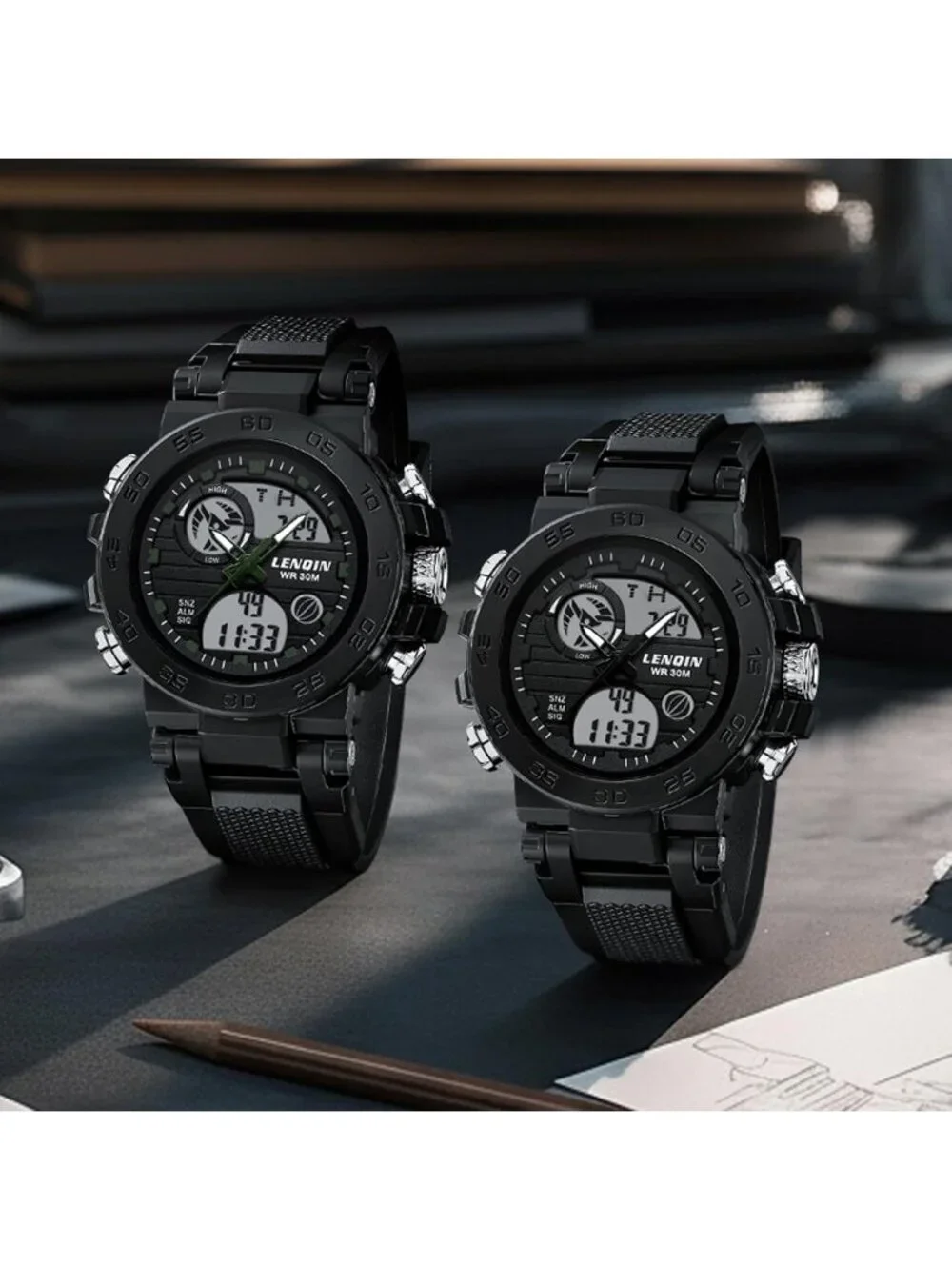 Men Black Grey Digital Military Survival Tactical Outdoor Waterproof Wrist Watch